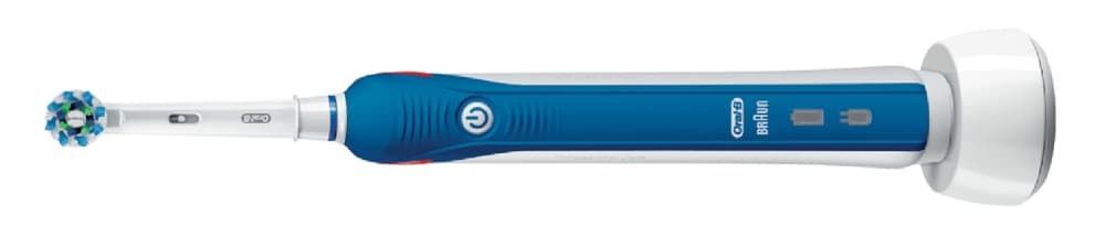 Spazzolino elettrico Oral-b Pro 3000 blu bianco orizzontale sfondo bianco